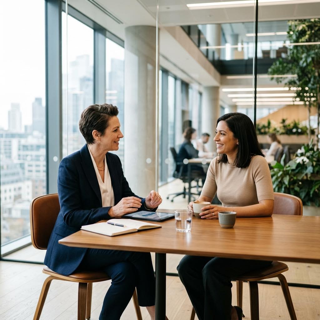 Illustrative photo of professional advisor and client conversation